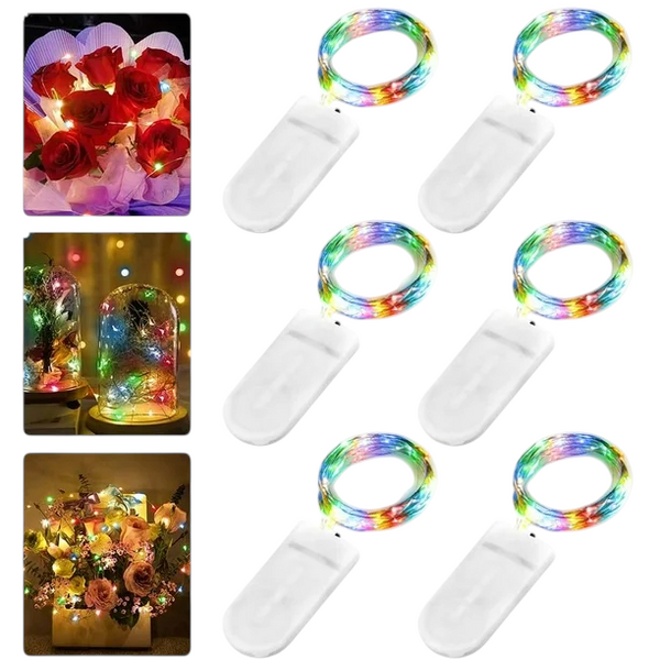 Pack 3 cajas con 6 luces led de hadas 2m 20 leds impermeables