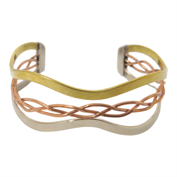 Pulsera brazalete Ancha unisex bronce laton czn moda 1pz