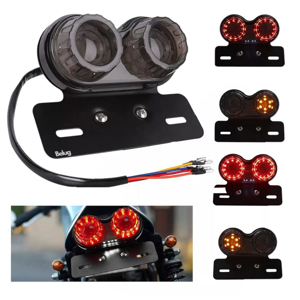 Stop Porta Placa Direccionales Led Moto harley luz trasera