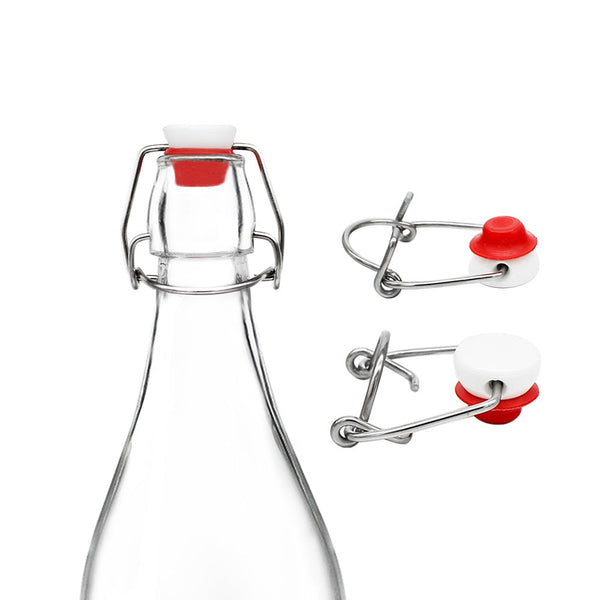 Botellas de Vidrio Jarra tapon mecanico hermetico Pack 6pz