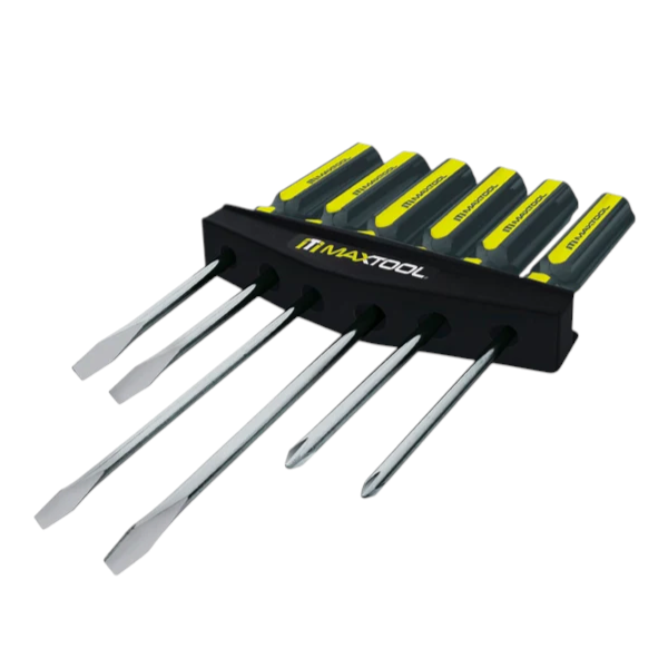 JUEGO DE 6 DESARMADORES MANGO GRIS MAXTOOL