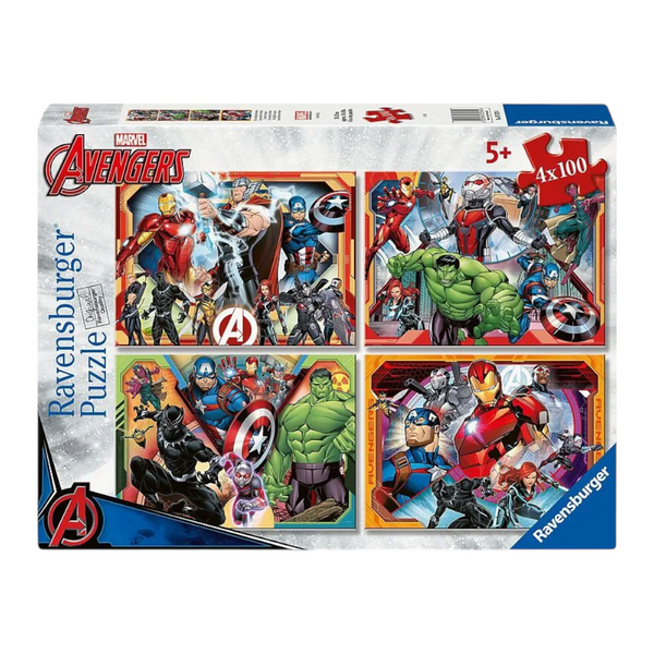 Rompecabezas juego de mesa infantil puzzle 4x100 piezas Avengers