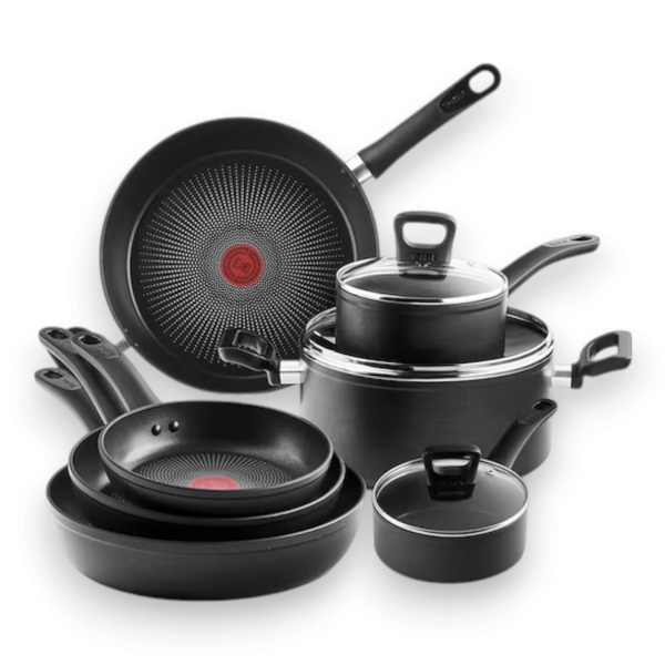 Batería Sensation Force Antiadherente 10 Pz Negro T-Fal