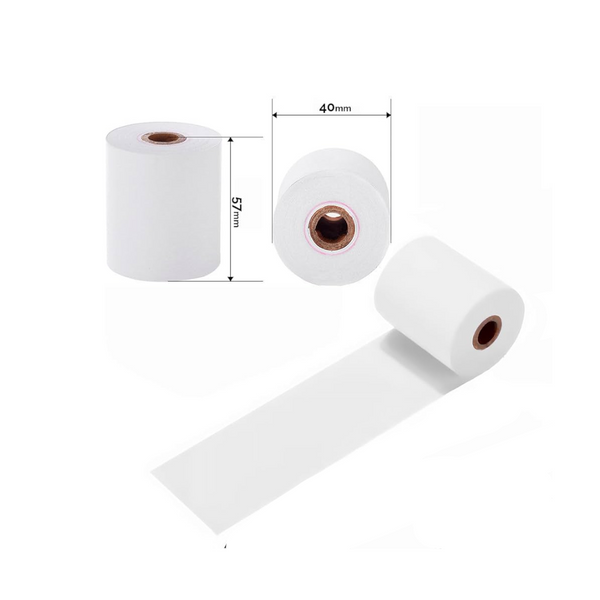 Pack 100 Rollos Papel Térmico Miniprinter 57x40 impresora
