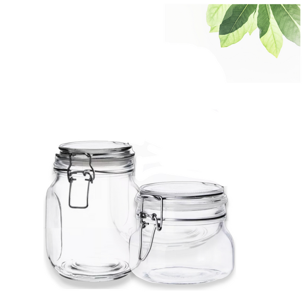 Tarro Hermetico tapa Frasco Vidrio 500-1500ml pack Mayoreo B