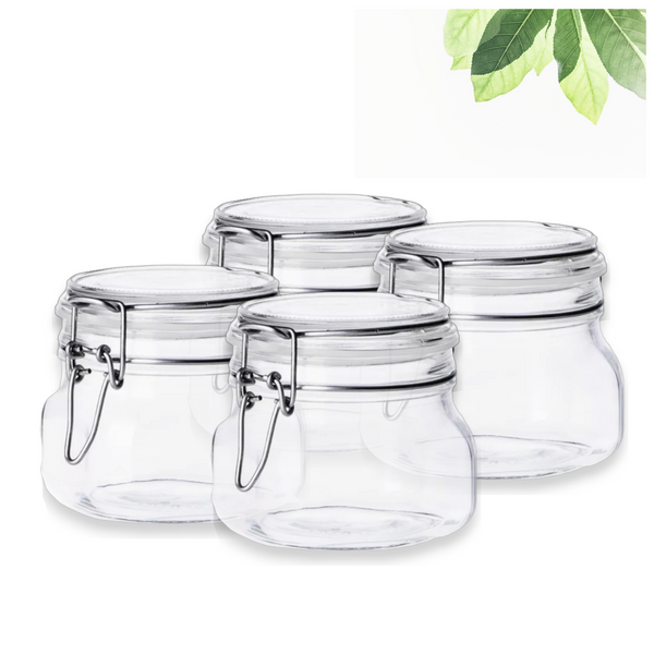 Tarro Hermetico tapa Frasco Vidrio 500-1500ml pack Mayoreo B