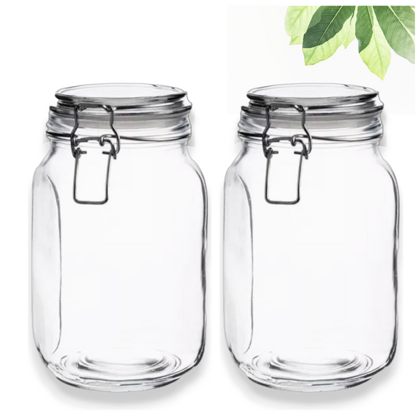 Tarro Hermetico tapa Frasco Vidrio 500-1500ml pack Mayoreo B