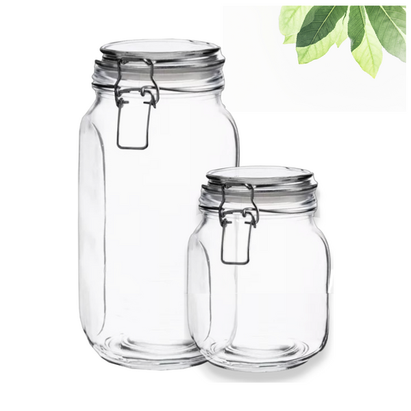 Tarro Hermetico tapa Frasco Vidrio 500-1500ml pack Mayoreo B