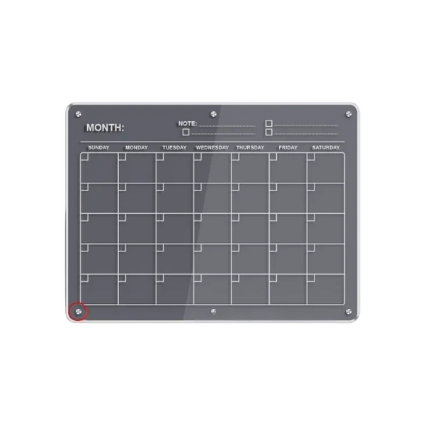 Pizarra calendario acrilico magnetica borrablepan
