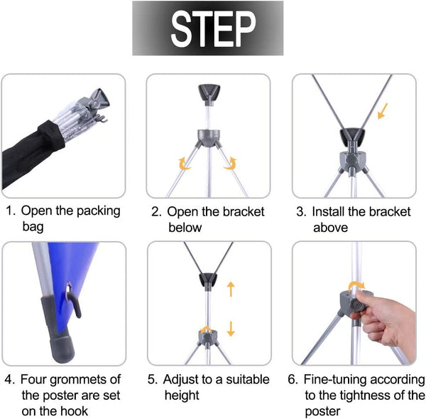 Tripie publicidad X banner ajustable 160x60a180x80 Fierro