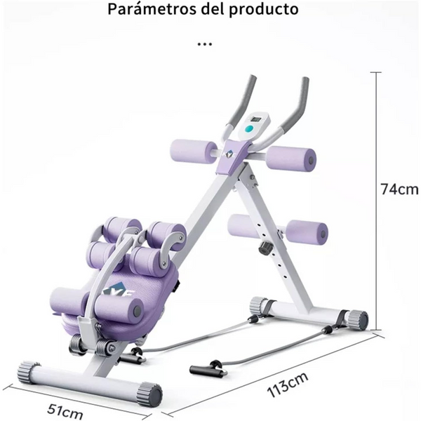Maquina Abdominales 4 en 1 Profesional Bandas Elásticas azul
