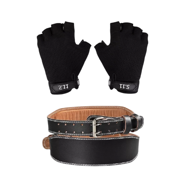 Gym Lumbar Pesas Trabajo Faja Crossfit Cinturón Guantes M