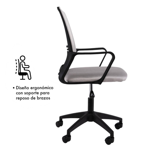 Sillas de Escritorio Ergonomica para Oficina Giratoria Gris
