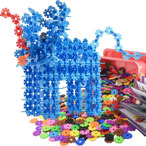 Niños bloques de construccion discos entrelazados