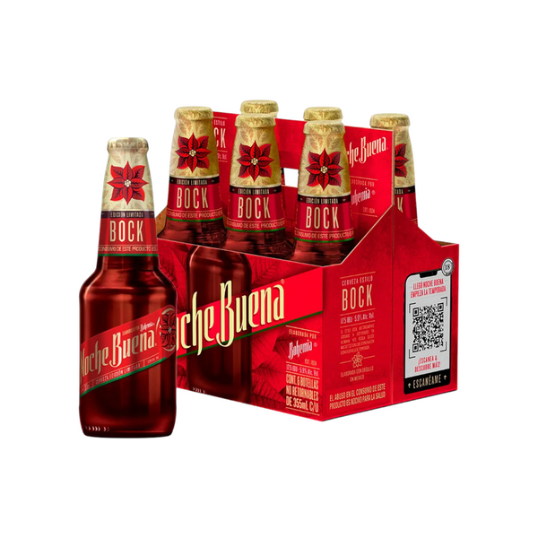 Pack 6 botellas cerveza noche buena 355ml
