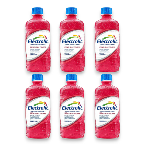 Electrolito sabor ponche de frutas 6 botellas 1000ml