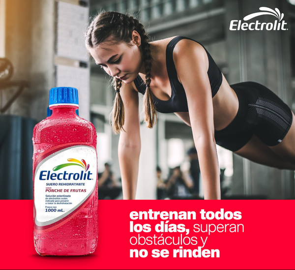 Electrolito sabor ponche de frutas 6 botellas 1000ml