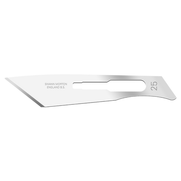 100 Cuchillas quirúrgicas acero al carbono estériles NO.25