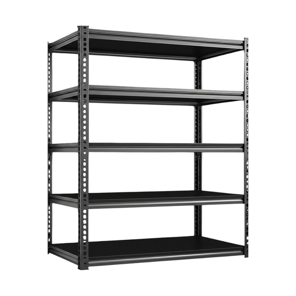 Mueble anaquel organizador 5 niveles metal 180x90x40cm negro