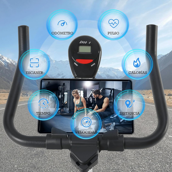Bicicleta de Spinning Spinx 8kg Ergonómica con Monitor