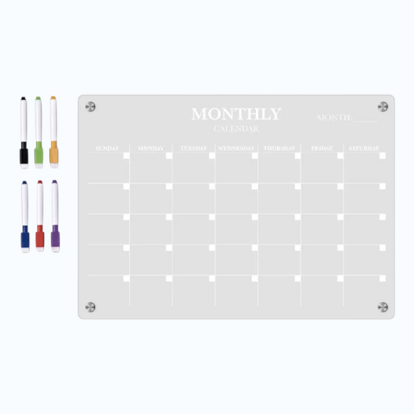 Pizarra calendario acrilico magnetica borrablepan