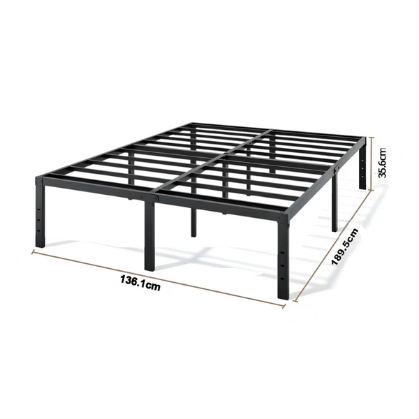 Base cama de metal de 14 pulgadas negro