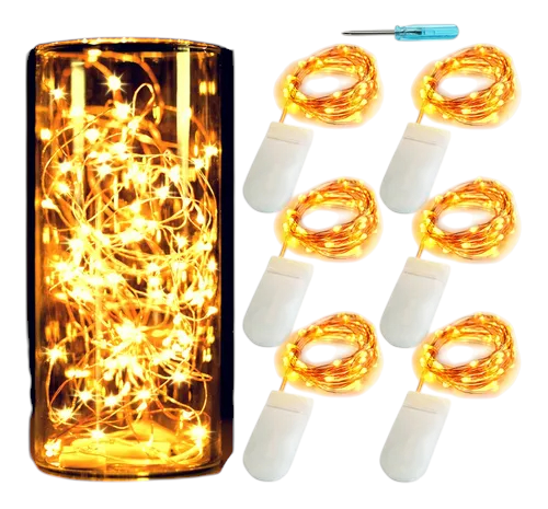 Pack 3 cajas con 6 luces led de hadas 2m 20 leds impermeables