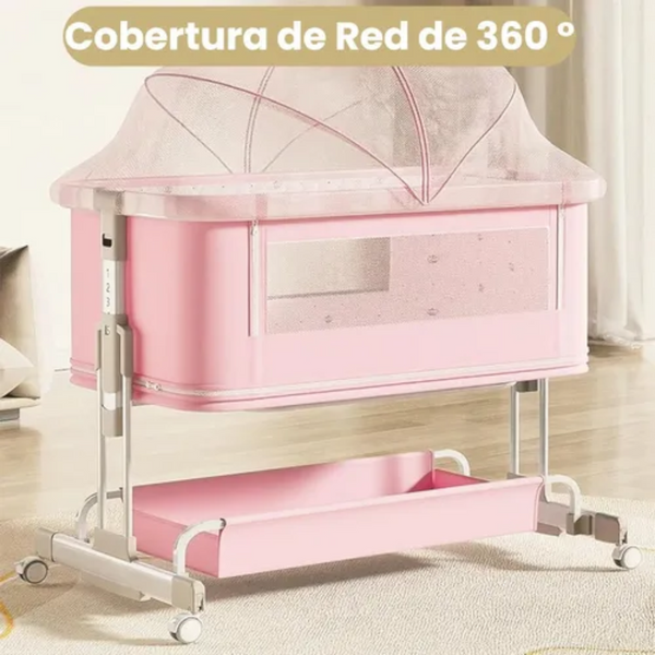 Cuna colecho para bebe con 7 niveles de altura con cambiador