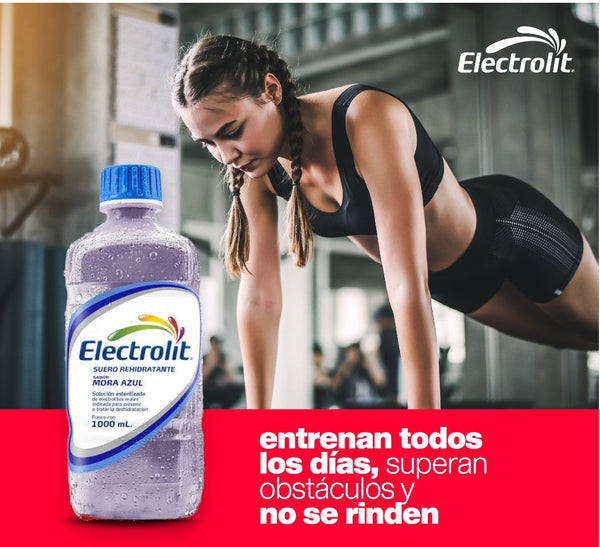 Electrolito sabor mora azul 6 botellas 1000ml