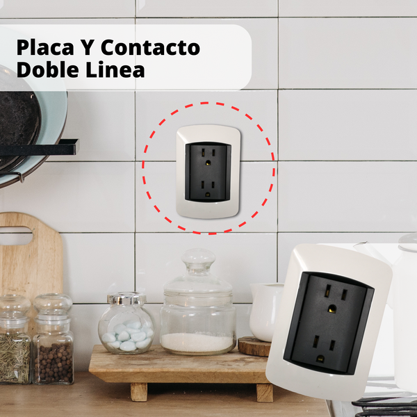 Placa Contacto Doble Aterrizado Linea Bv_1206.chp Pack 12pz