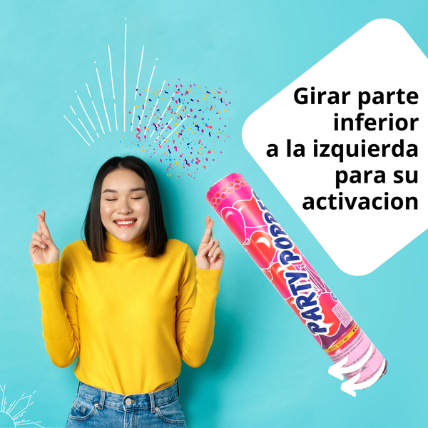 Bazuca lanzador Confeti Cañon party popper 80cm pack 5