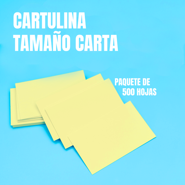 Papel Cartulina amarilla Tamaño Carta pack 500 Hojas