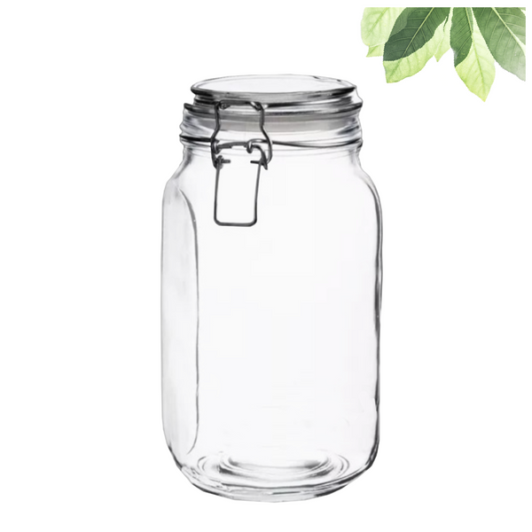 Frasco hermetico vidrio 12pz 2000ml caja mayoreo