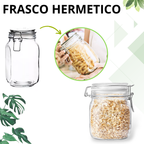 Frasco hermetico vidrio 12pz 1500ml caja mayoreo
