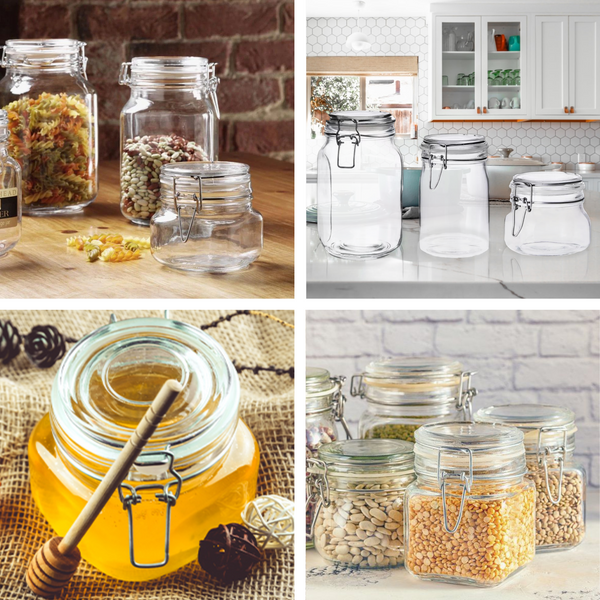 Frasco Recipiente Tapa Clip Tarro hermetico de Vidrio 500ml