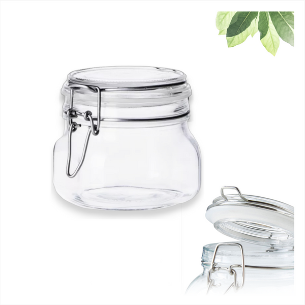 Frasco Recipiente Tapa Clip Tarro hermetico de Vidrio 500ml