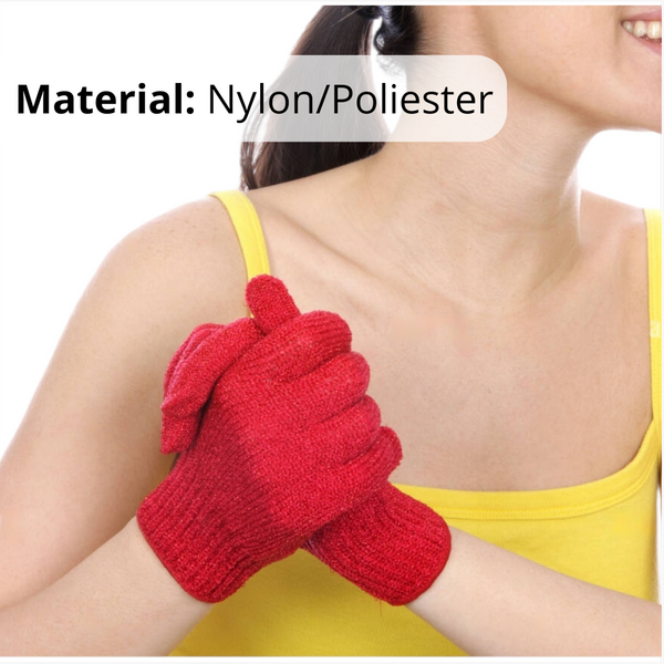 Par De Guantes Exfoliantes Para Bañar Body Shop Rojos Ultrasuave