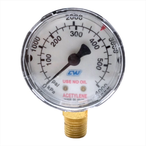Manómetro tanque soldadura 4000 kPa 550 psi