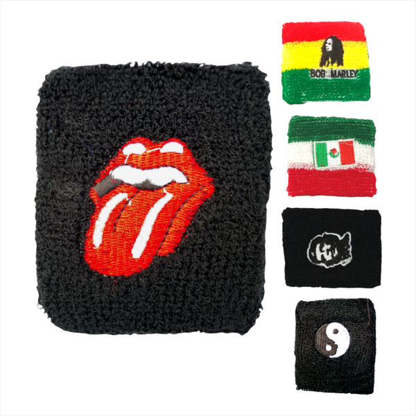 Muñequera Wristband Deportiva Mexico 7cms Spandex 2 Piezas