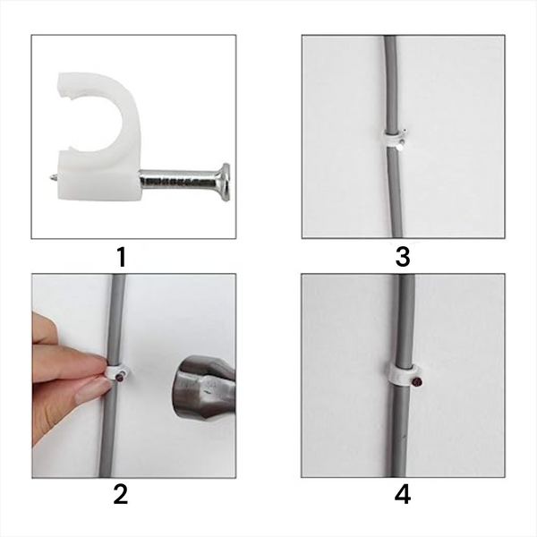 Grapas Plastico Curva Para Cable 6mm Bolsas 100 pzs