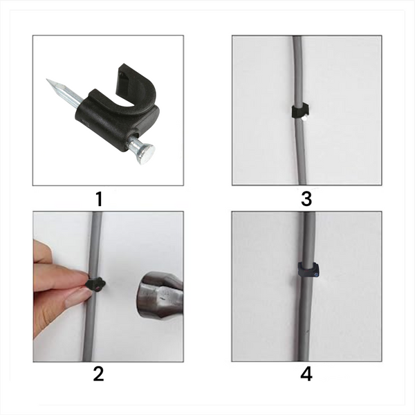 Grapas Plastico Curva Para Cable 6mm Bolsas 100 pzs