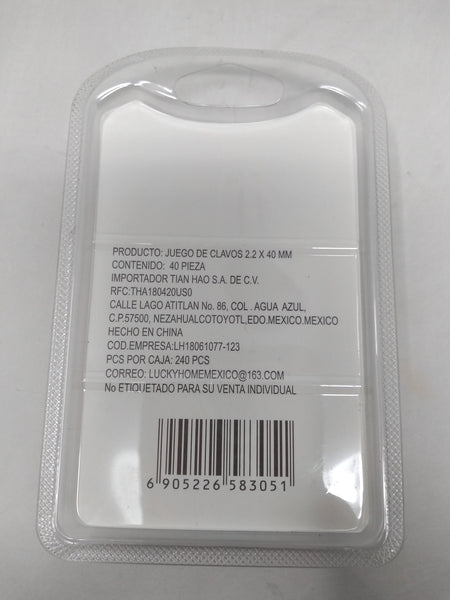 25 blíster Clavos Galvanizados Bomao Hardware 1 1/2" 2.2x40mm 60g.