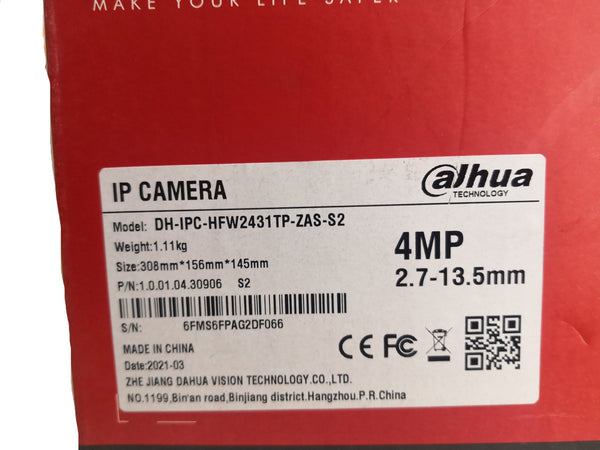 Camara IP zoom bullet Dahua 4MP IPC-HFW2431TP-ZAS-S2