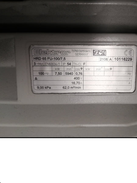 Extractor  550w Extracción De Aire HRD  65 FU-100 7.5  KW