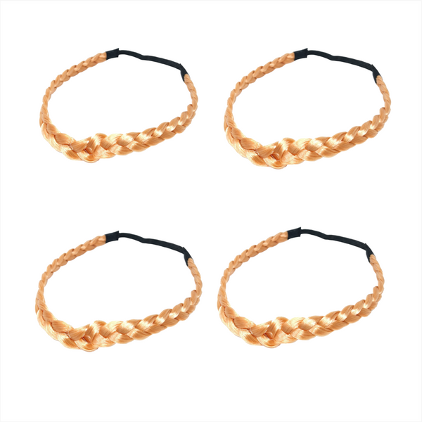 Set Diadema trenzada de cabello 4pz accesorios mujer