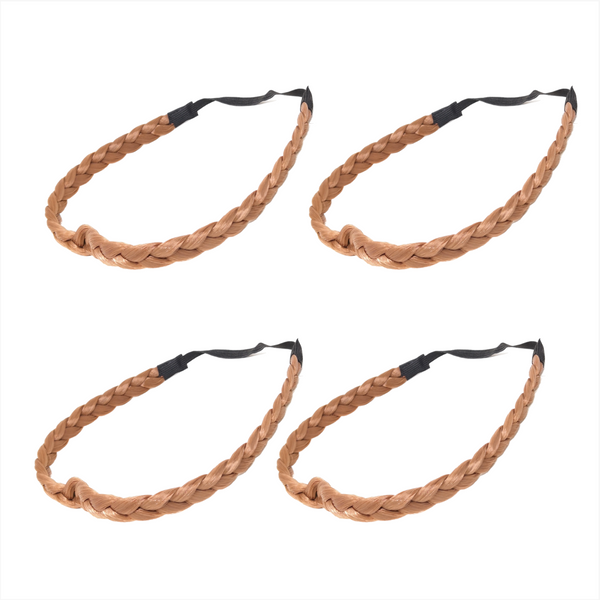 Set Diadema trenzada de cabello 4pz accesorios mujer