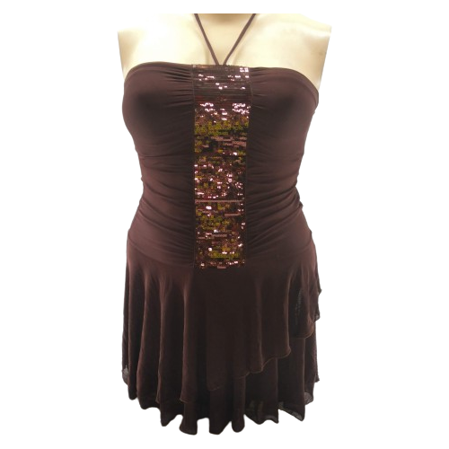 Vestido Fiesta Casual Negro Para Mujer Cafe Corto