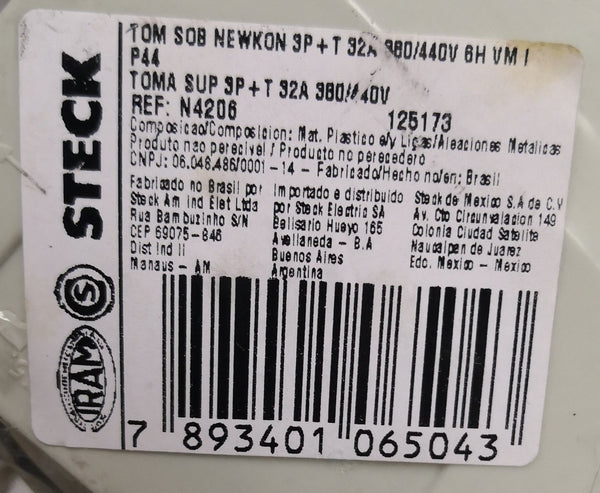 Toma Sobreponer hembra N4206 3P+T 380/440V IP44