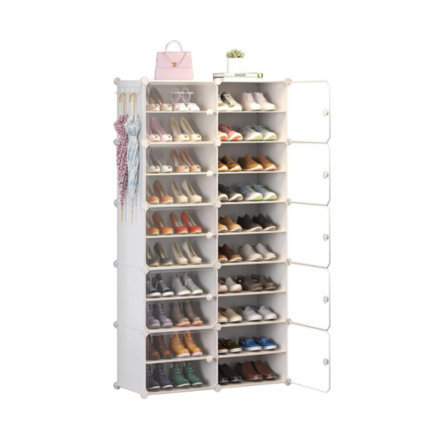 Zapatero organizador de 10 niveles de plástico multiusos