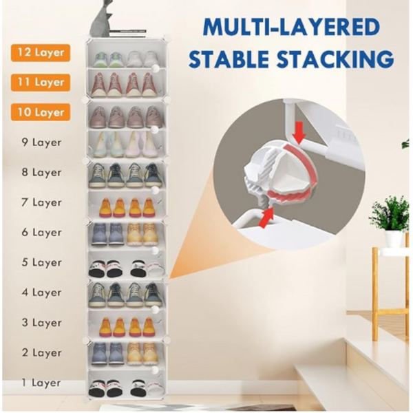 Zapatero organizador de 10 niveles de plástico multiusos